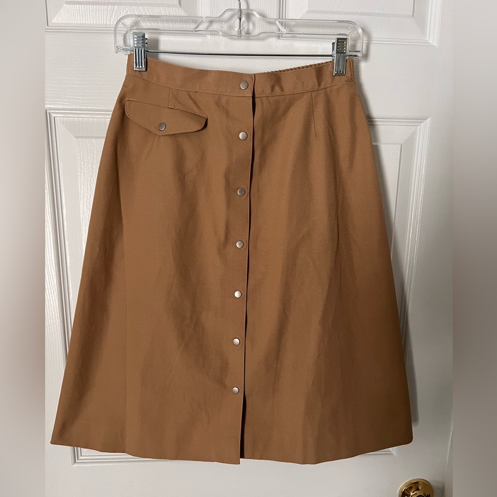 A-Line Vintage High Waisted Button Up Skirt